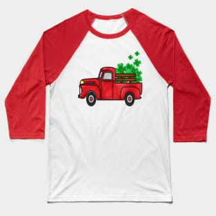 St Patricks Day Truck Shamrock Baseball T-Shirt